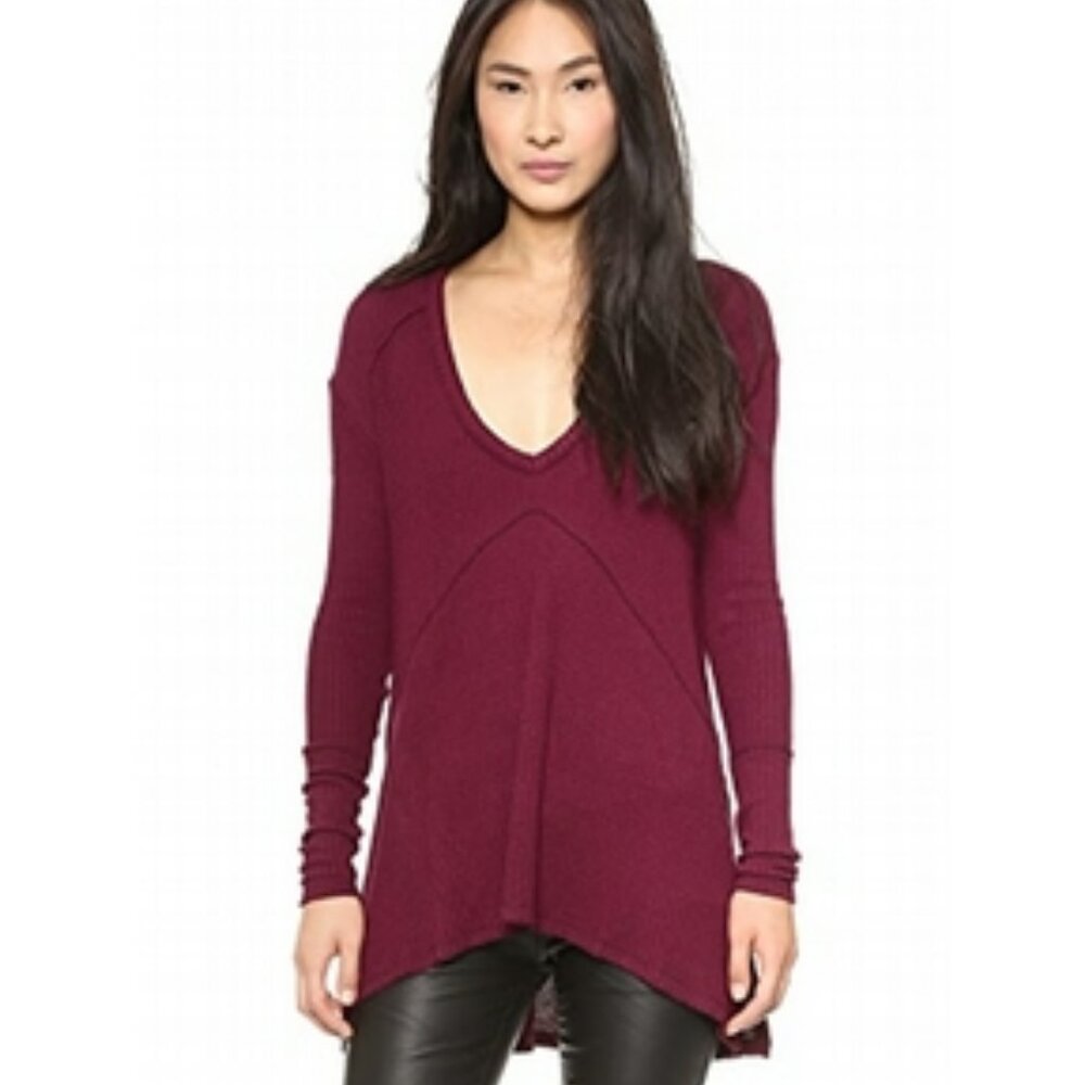 Free People Sunset Park thermal, Wine, size S